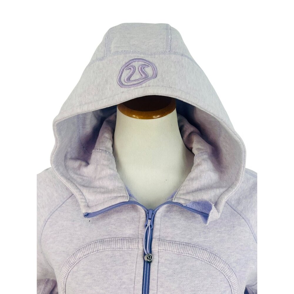 Vtg Y2K Lululemon Heathered Purple Fleece Lined Scuba Hoodie | Athleisure Preppy - Picture 3 of 16